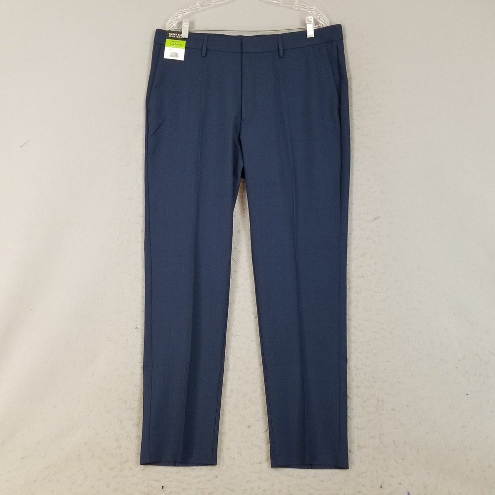 Kenneth Cole Reaction Pants Mens 38x32 Blue Techni-Cole Slim Performance Pant